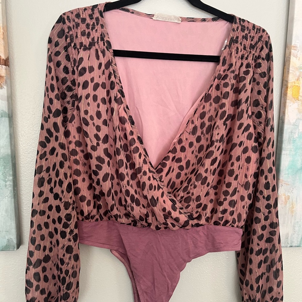 Animal Print Surplice Bodysuit